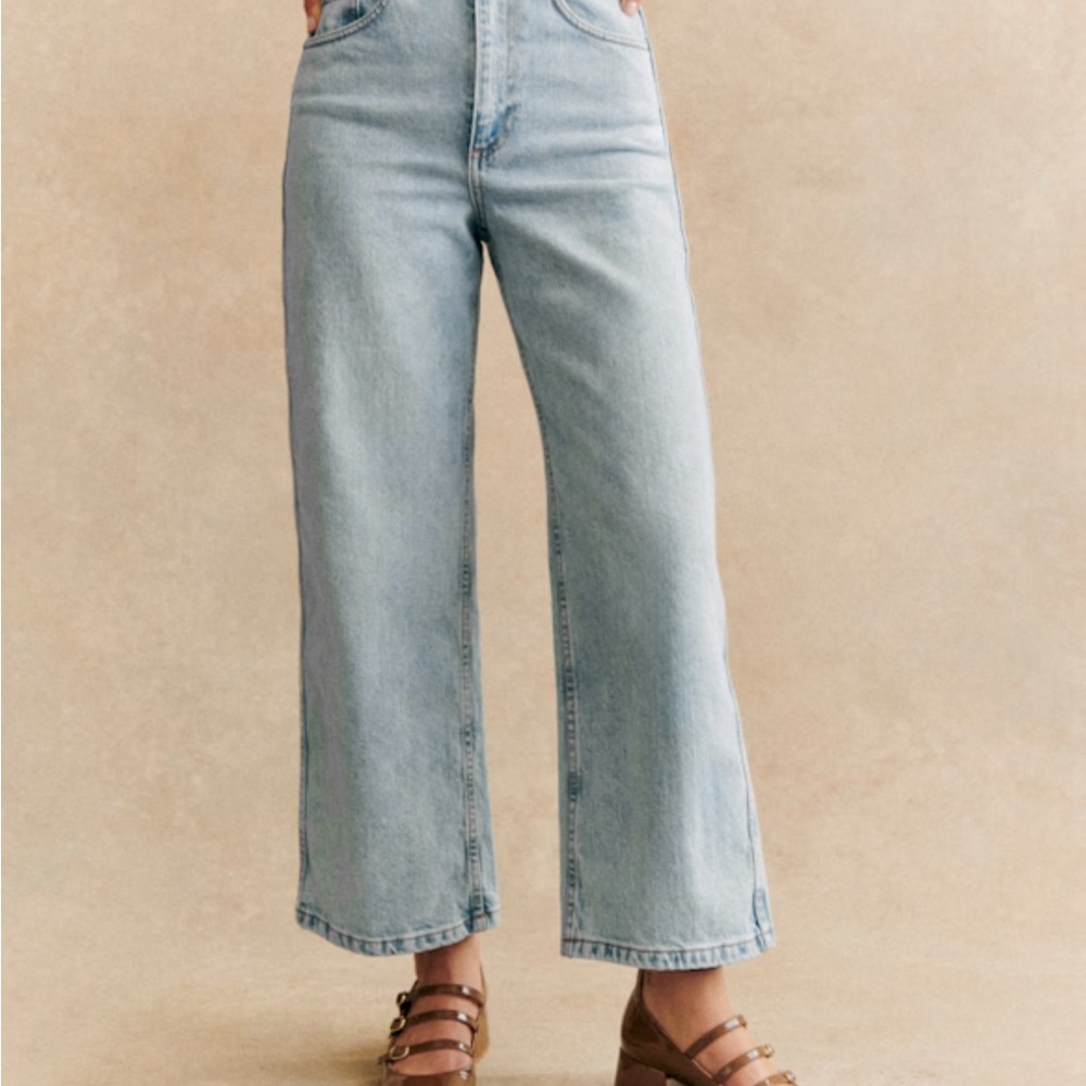 Sezane Le Crop jeans/ bleach Sz 32 ( size0)